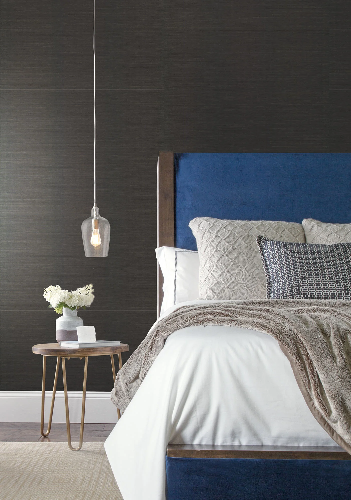 Magnolia Home Grasscloth Wallpaper - Black - Image 5