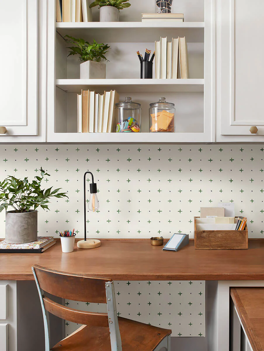 Magnolia Home Cross Stitch Wallpaper - Green - Image 3