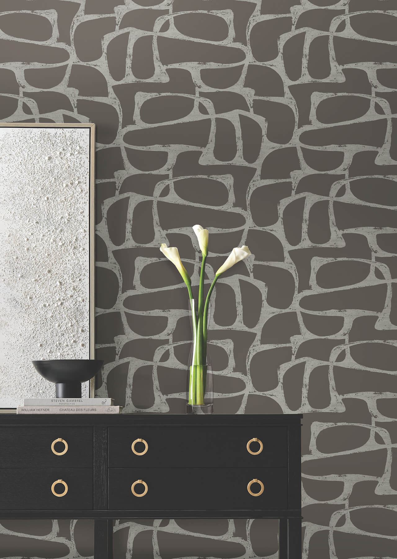 Candice Olson Decadence Craftsman Geometric Wallpaper - Mocha - Image 3