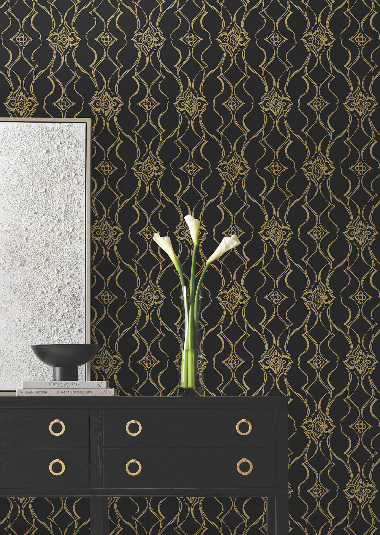 Candice Olson Decadence Pirouette Wallpaper - Black & Gold - Image 3