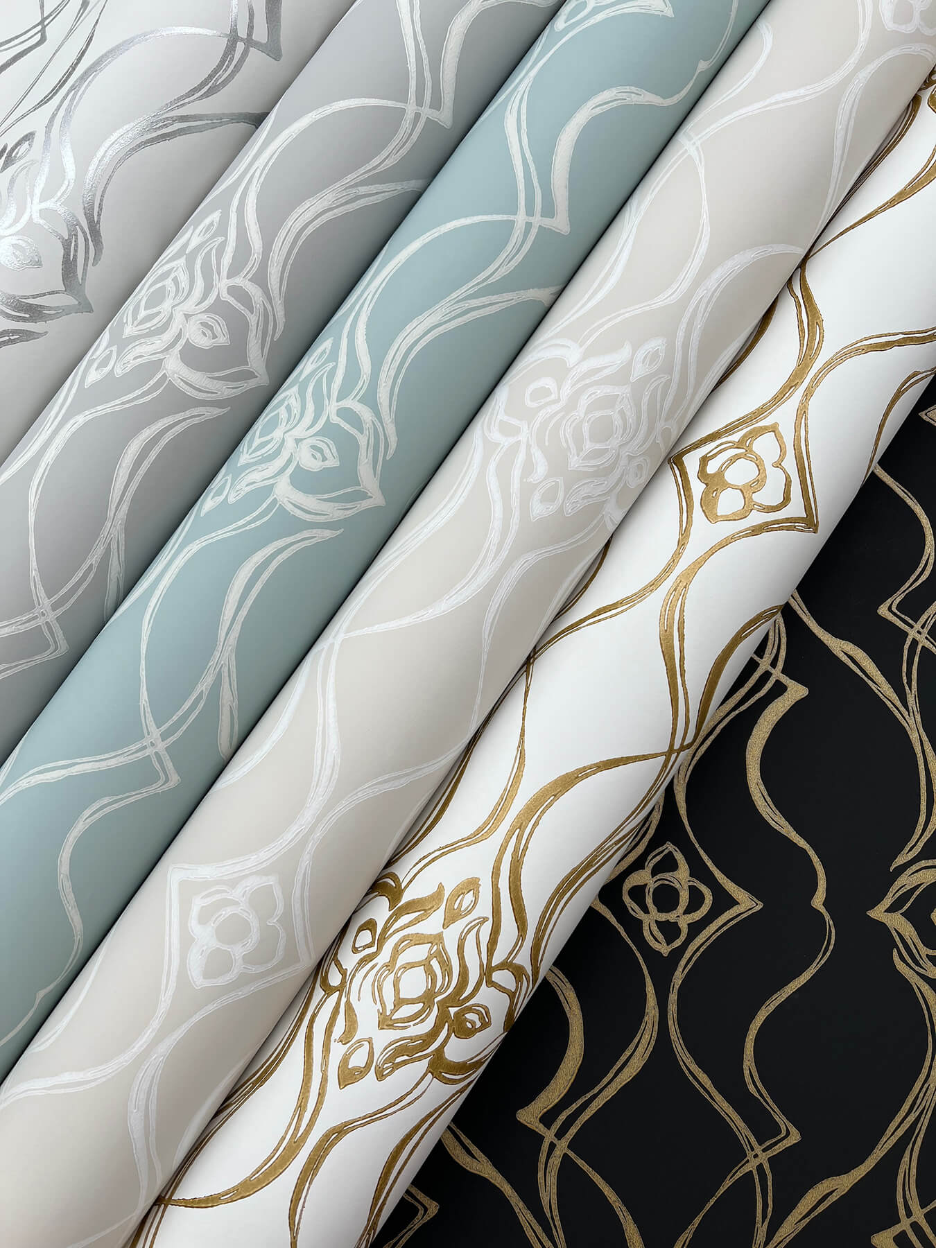 Candice Olson Decadence Pirouette Wallpaper - White & Silver - Image 5