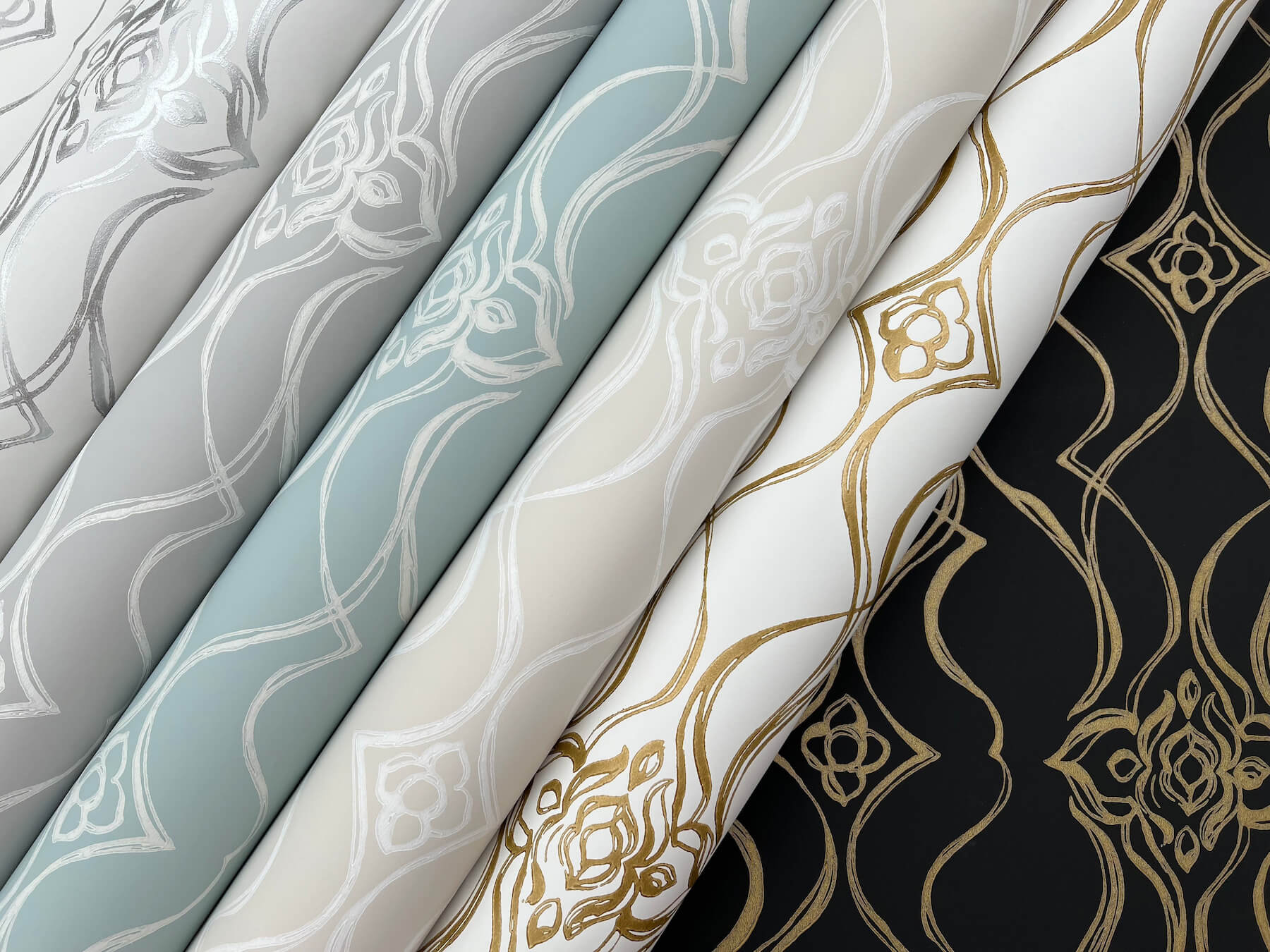 Candice Olson Decadence Pirouette Wallpaper - White & Silver - Image 6