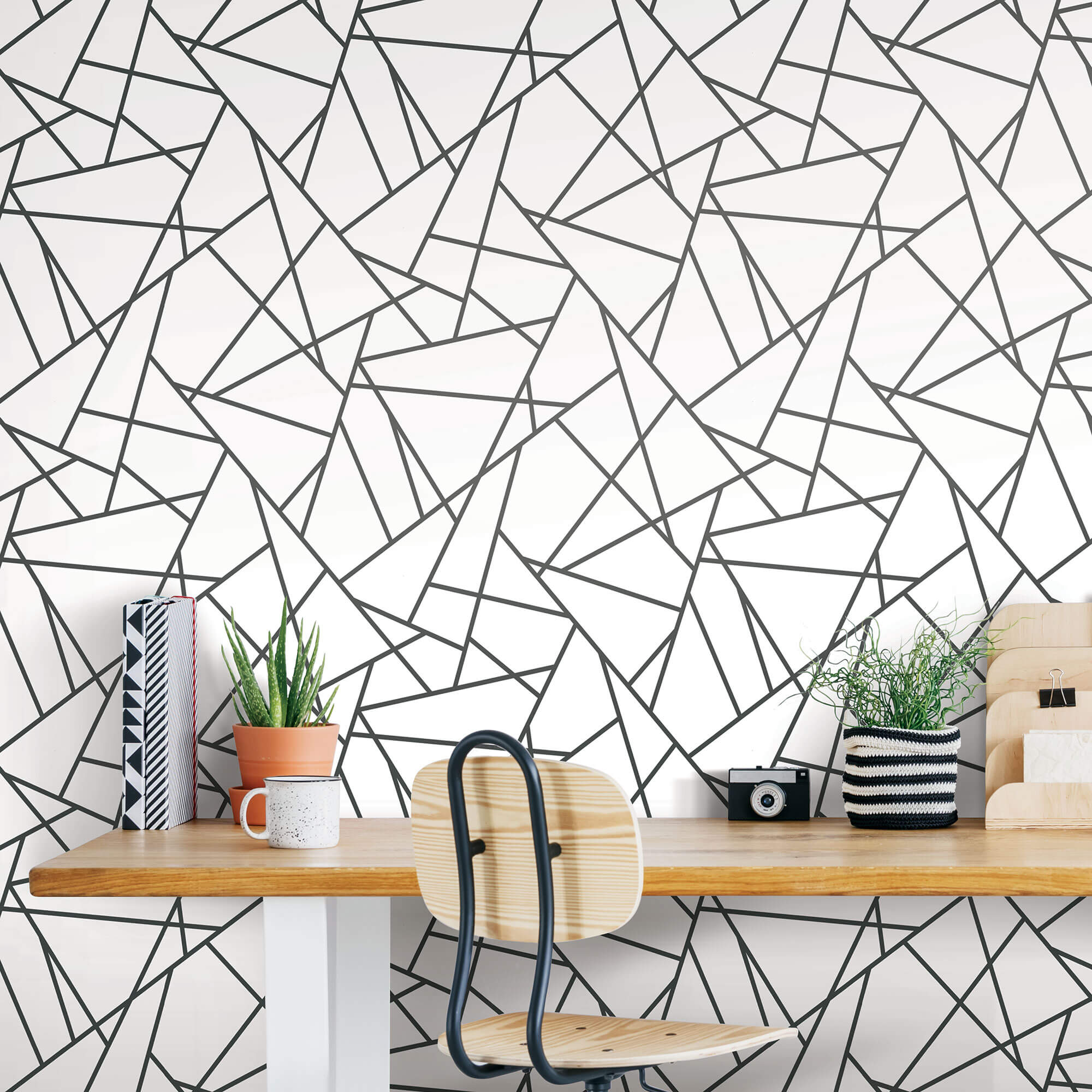 York Fracture Geometric Peel & Stick Wallpaper - Black & White - Image 4