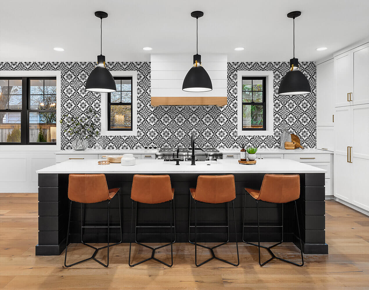 Lillian August Porto Tile Peel & Stick Wallpaper - Onyx Black - Image 3