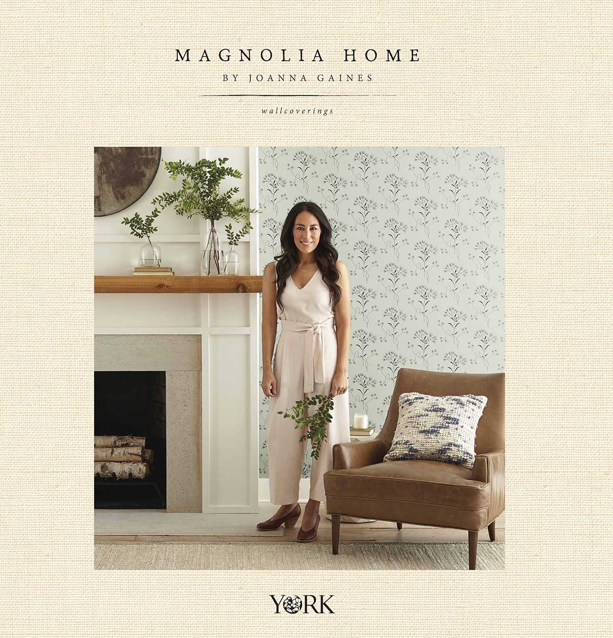 Magnolia Home Handloom Wallpaper - Beige - Image 3