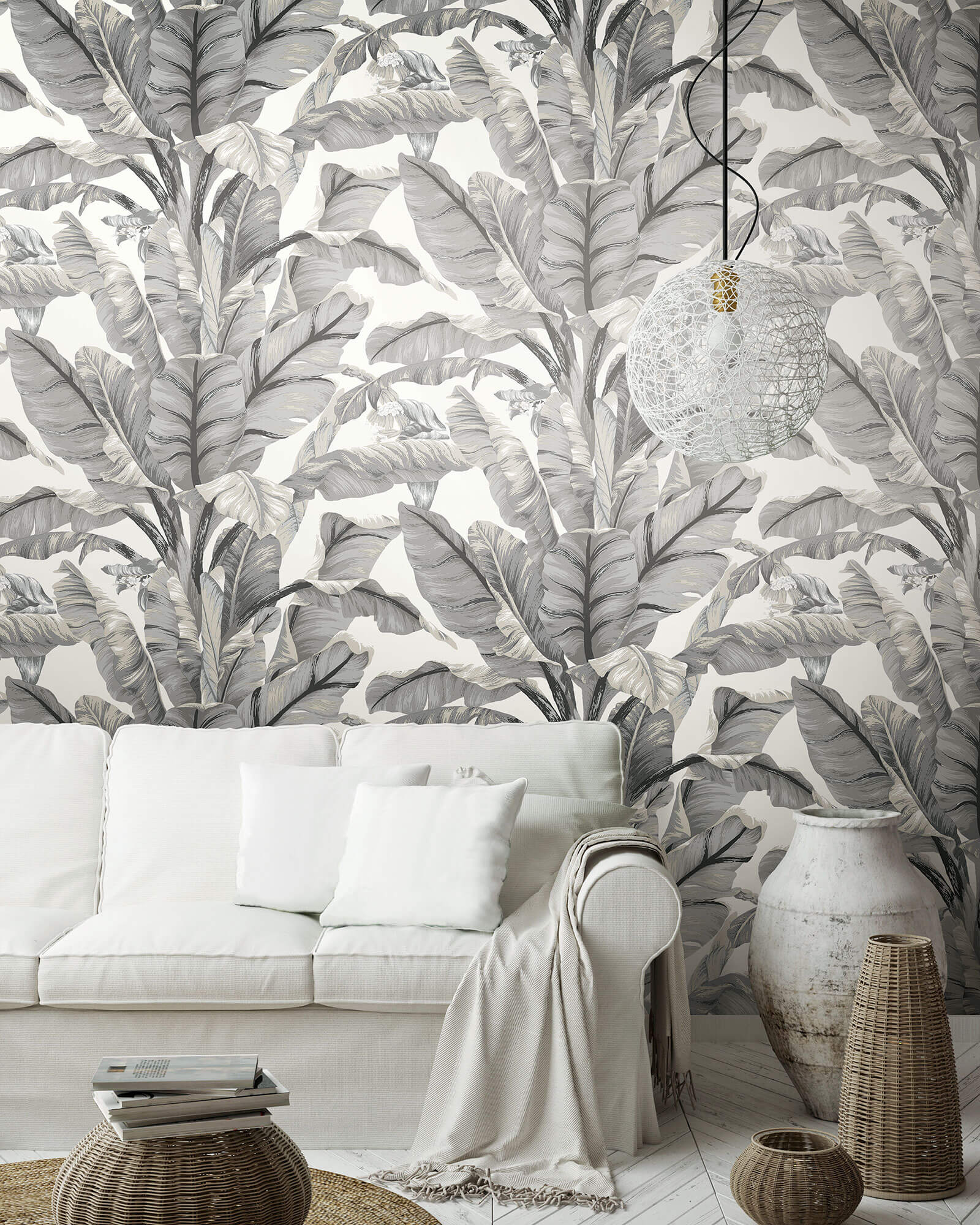 York Banana Leaf Peel & Stick Wallpaper - Black & White - Image 4