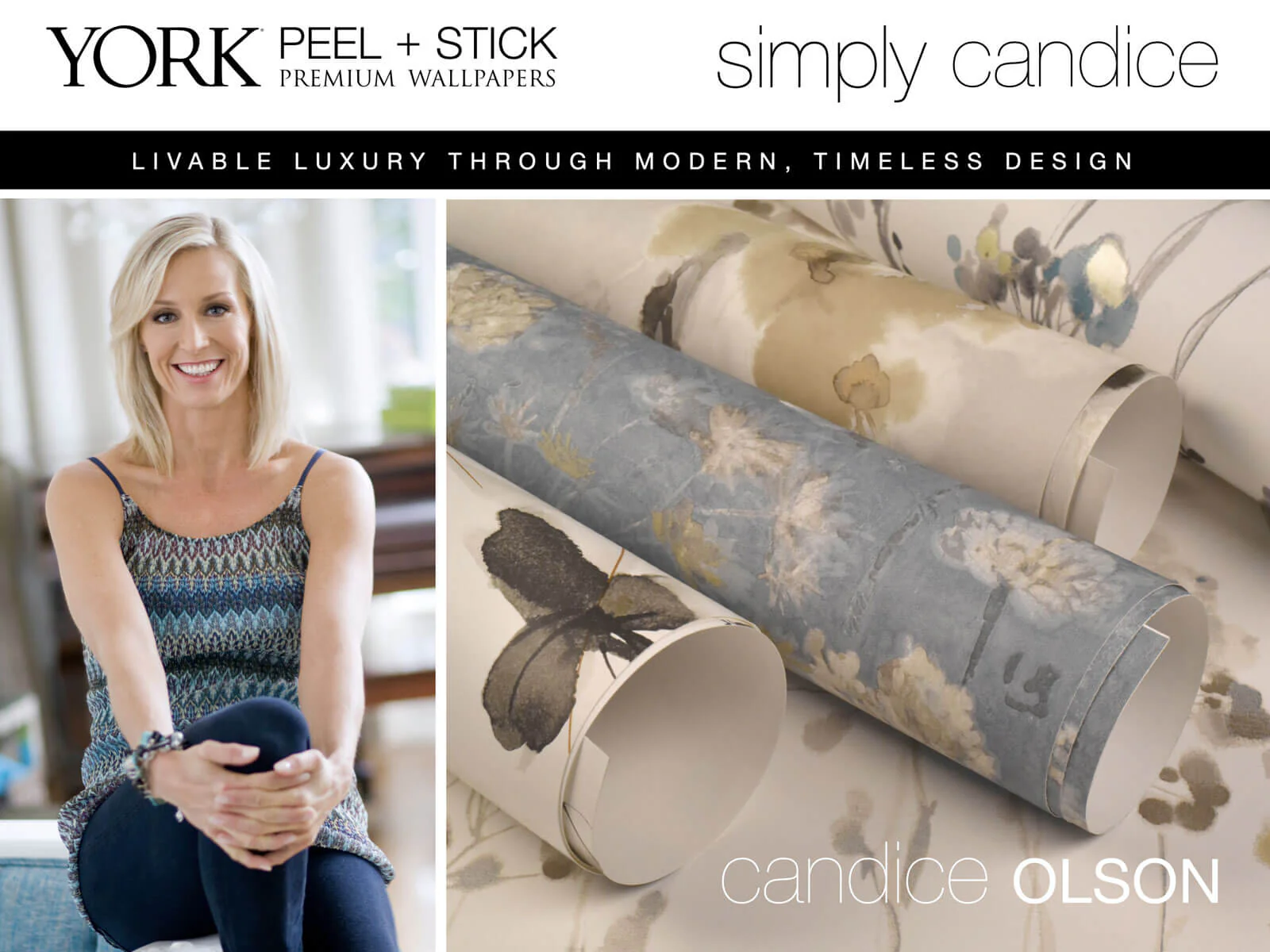 Simply Candice Inner Beauty Peel & Stick Wallpaper - Ivory - Image 4