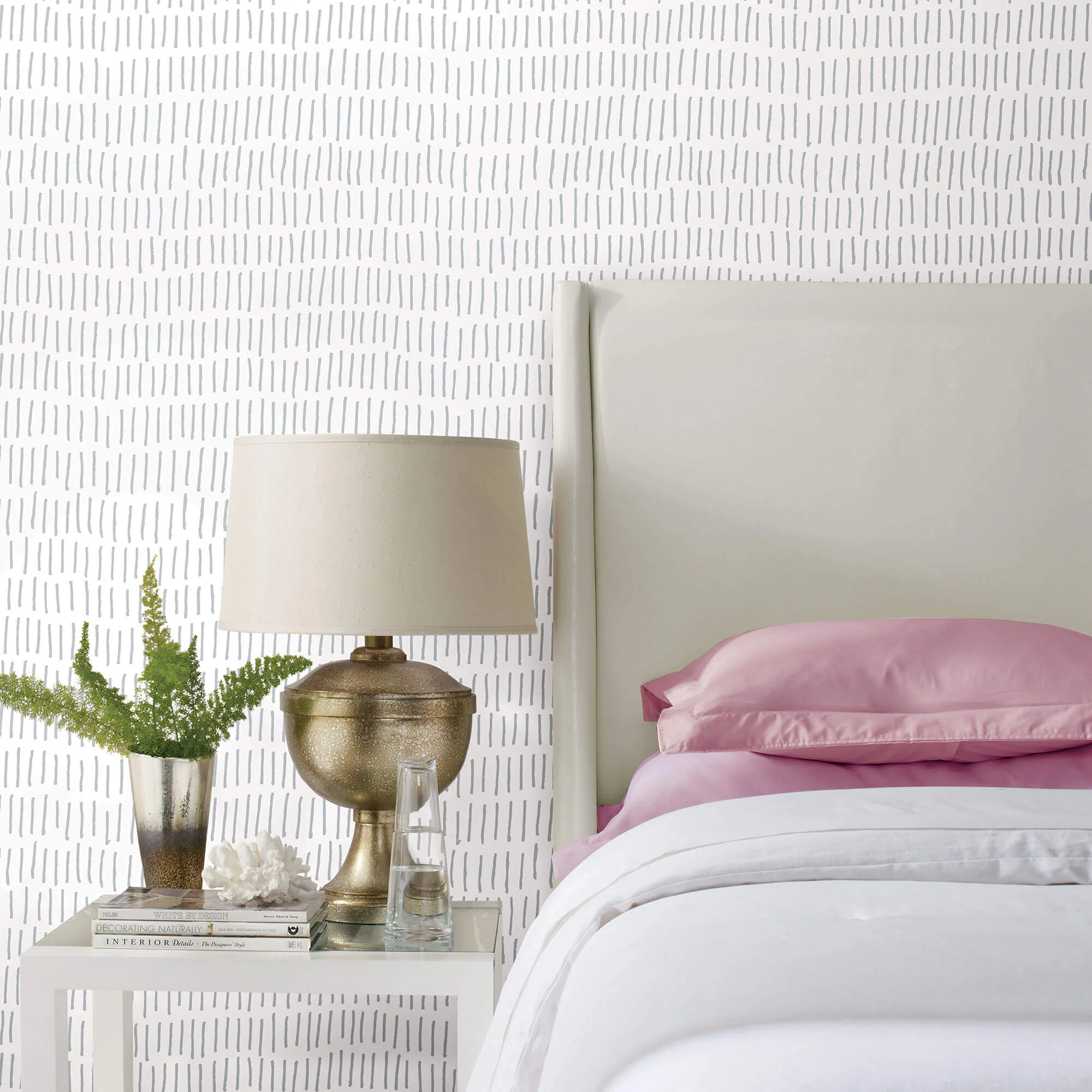 York Tick Mark Stripes Peel & Stick Wallpaper - Gray - Image 3