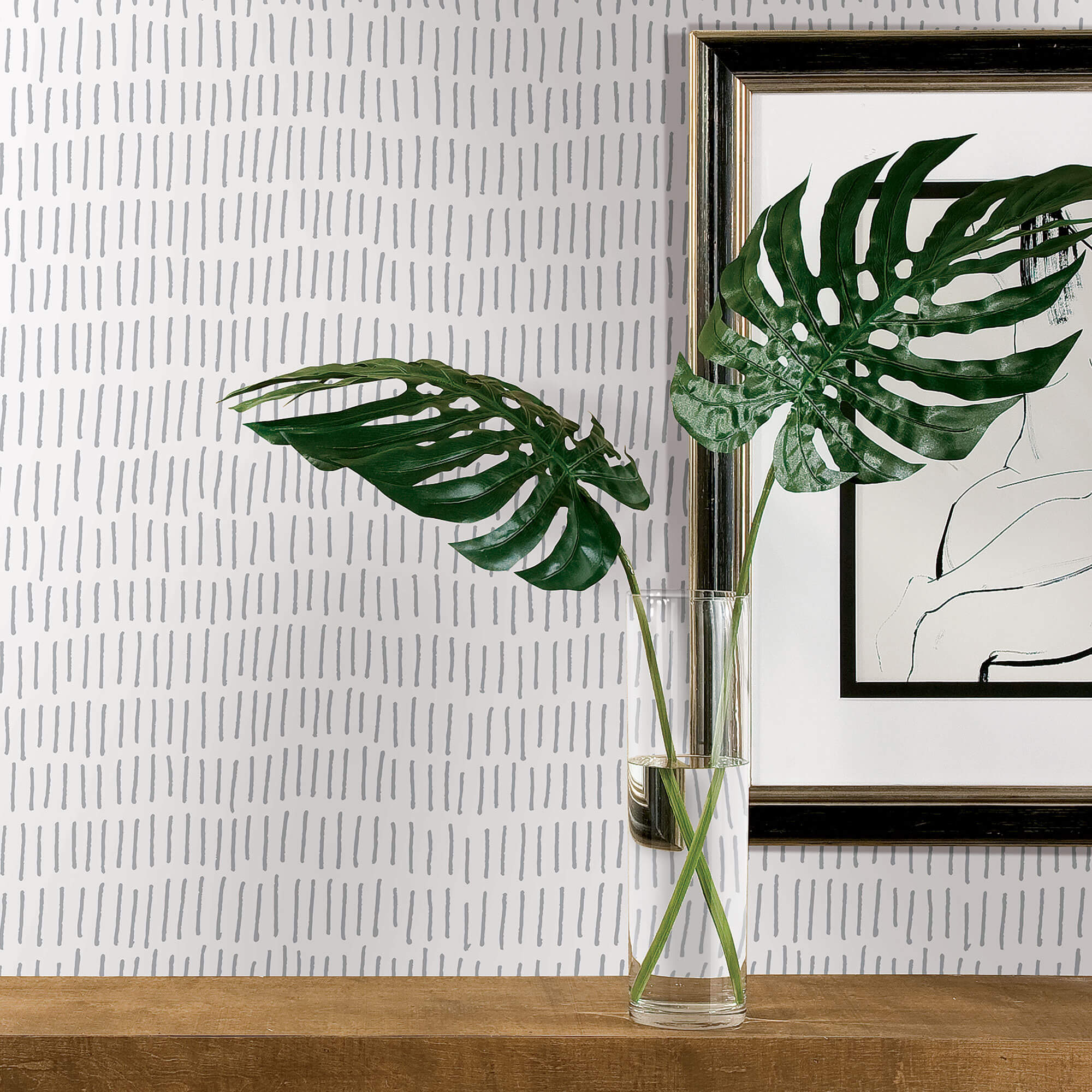 York Tick Mark Stripes Peel & Stick Wallpaper - Gray - Image 4